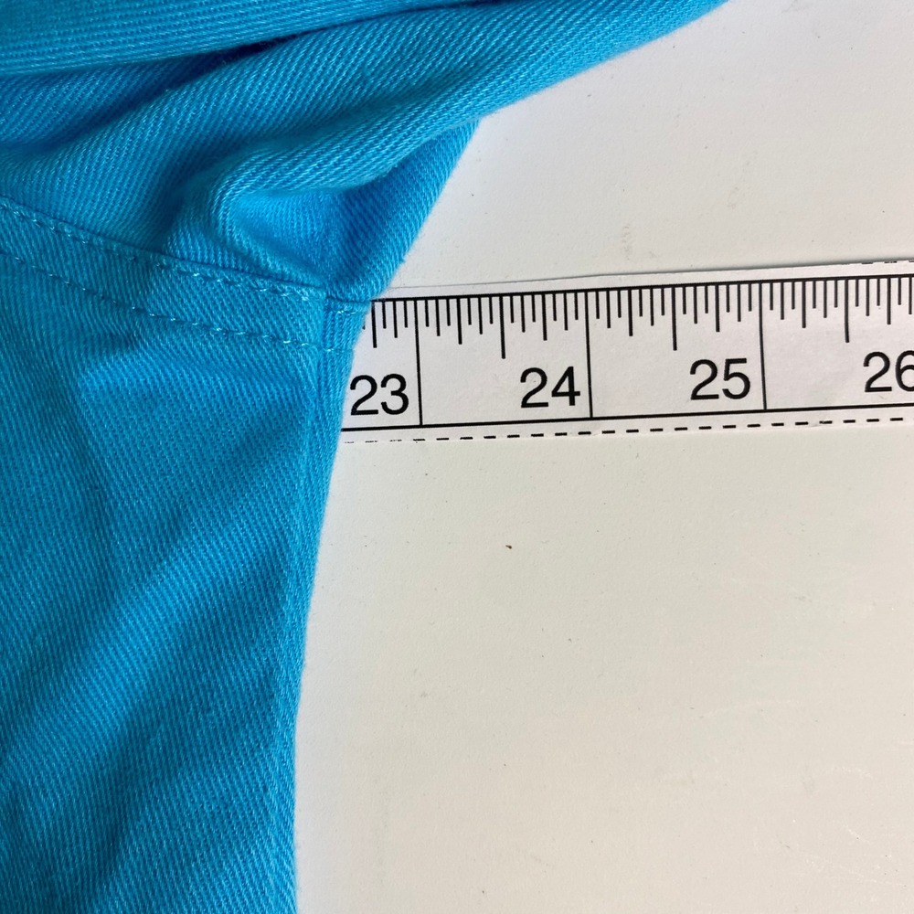 Quacker Factory Women's Size L Embellished Butterfly Denim Jacket Turquoise Blue - Picture 6 of 9